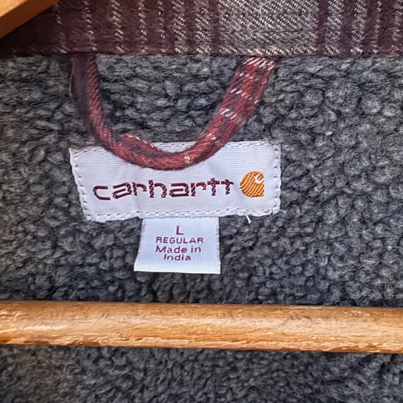 Carhartt Sherpa Lined Flannel Shirt Jacket size large - Picture 4 of 5